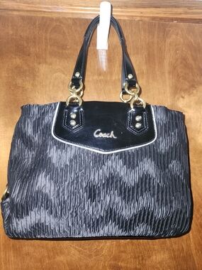 Coach Ashley Pleated Tote Bag with Gold Hardware